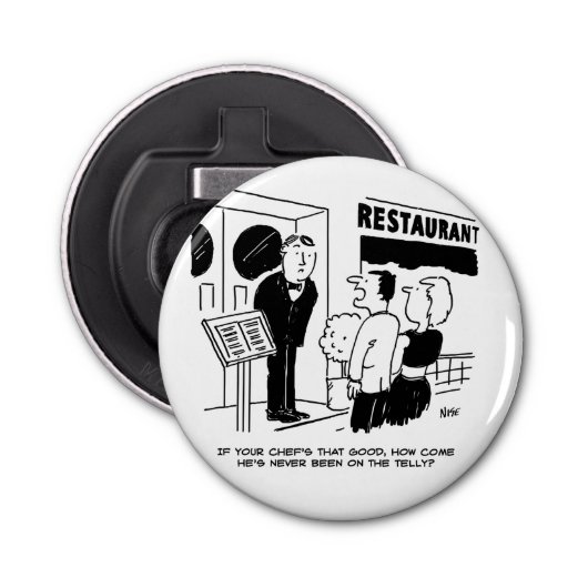 Chef is niet op Cartoon geweest. Chef's zak Button Flesopener (Voorkant)