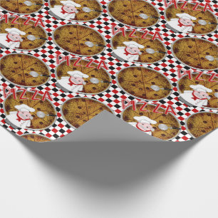 Chef Italiano Pizza, geborduurde 01-Gift Wrap Cadeaupapier