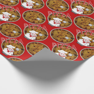 Chef Italiano Pizza, Rood-Gift Wrap Cadeaupapier