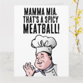 CHEF ITALIEN MEATBALL AMUSANT ANNIVERSAIRE Carte d (Fleur jaune)