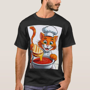 Chef Kat Gegrilde Kaas Tomaat Soep Comfort Voedsel T-shirt