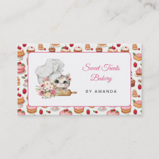 Chef Kitten Bakery Pink Visitekaartje