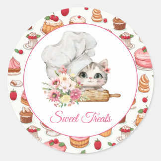 Chef Kitten Bakery Ronde Sticker