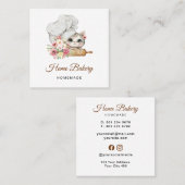 Chef Kitten Bakery Vierkante Visitekaartje (Voorkant / Achterkant)