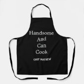Chef knap en kan eenvoudig modern koken schort (Voorkant)