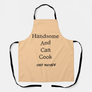 Chef knap en kan eenvoudig modern koken schort