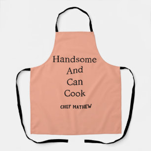 Chef knap en kan eenvoudig modern koken schort