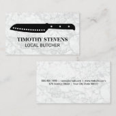 Chef Knife | Achtergrond witte marmer Visitekaartje (Voorkant / Achterkant)