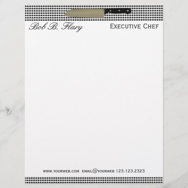 Chef Knife Catering Custom Briefhoofd (Voorkant)
