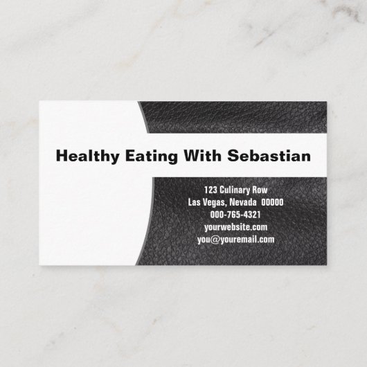 Chef Knife Faux Leather Custom Photo QR Code Visitekaartje (Achterkant)