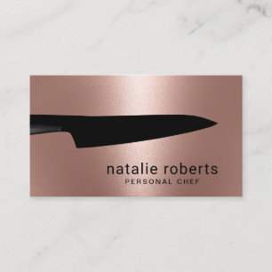 Chef Knife Modern Roos Gold Metallic Visitekaartje