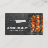 Chef Knife | Voedsel op de Grill Visitekaartje (Voorkant)