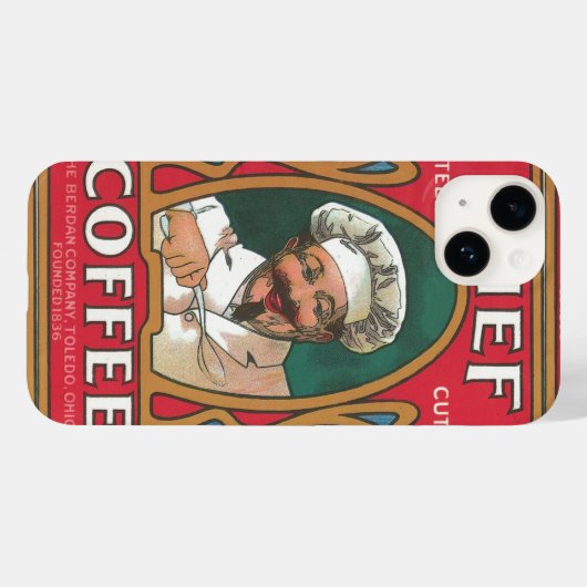 Chef koffie art nouveau elegant rood Case-Mate iPhone case (Achterkant (horizontaal))