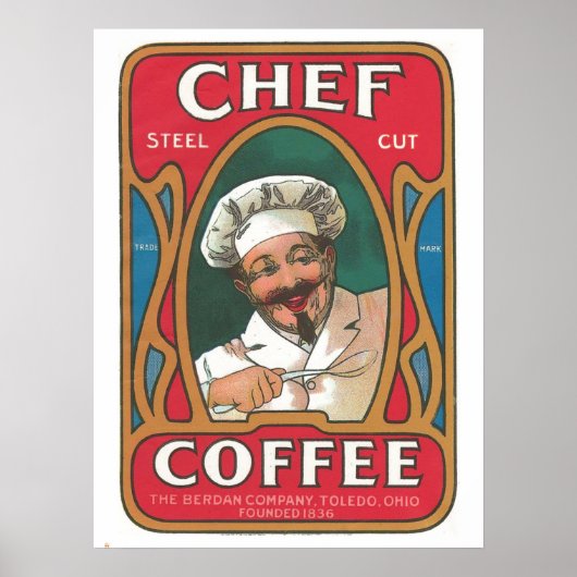 Chef-koffie -  hoofdkeuken poster (Voorkant)