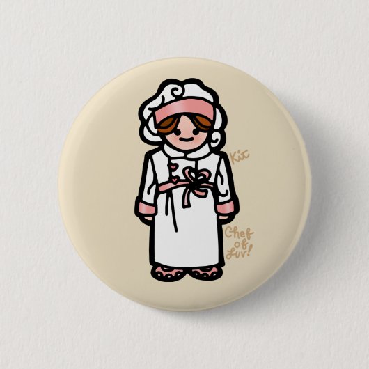 chef-kok-badge. ronde button 5,7 cm (Voorkant)