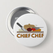 Chef-kok Illustratief Ontwerp Kleur Ronde Button 7,6 Cm (Voorkant /achterkant)