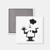 Chef-kok met een kom soep magneet (Voorkant / Achterkant)