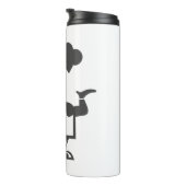 Chef-kok met een kom soep thermosbeker (Geroteerd rechts)