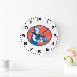 Chef-kok met geldzak Restaurant Finance Grote Klok