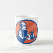 Chef-kok met geldzak Restaurant Finance Koffiemok (Center)