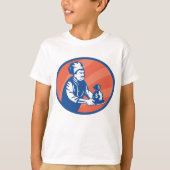 Chef-kok met geldzak Restaurant Finance T-shirt (Voorkant)