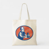 Chef-kok met geldzak Restaurant Finance Tote Bag (Achterkant)