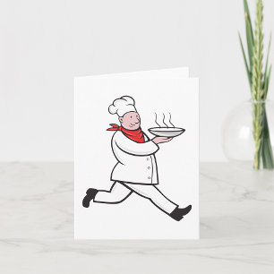 Chef-kok met voedselbriefkaarten kaart
