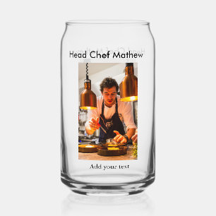 Chef-kok Voeg naam tekst mannen keuken bakkerij Blikvorm Glas