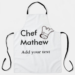 Chef-kok Voeg naam tekst mannen keuken bakkerij Schort