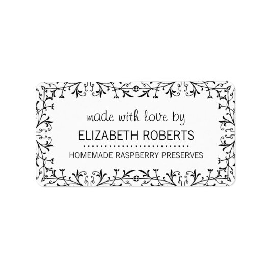 chef-kok zelfgemaakt inblikken bakken label (Voorkant)