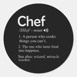 Chef Kook Bbq Grappig T-Shirt Cool Koken Liefde Pe Ronde Sticker