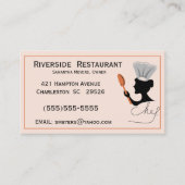 Chef Lady Silhouette Visitekaartjes (Voorkant)