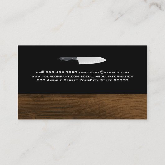 Chef Logo | Houtsim Visitekaartje (Achterkant)