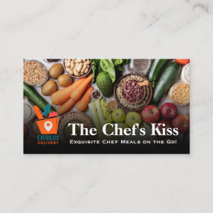Chef Logo Kruideniers Logo Bezorgdienst Visitekaartje