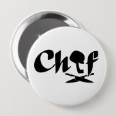 Chef Logo Ronde Button 4,0 Cm (Voorkant /achterkant)