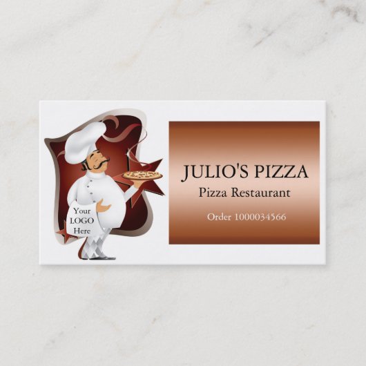 Chef Logo voor restaurants van Pizza Visitekaartje (Voorkant)