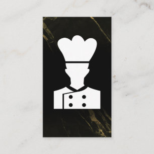 Chef Logo Zwarte Marmer Visitekaartje