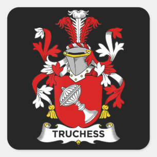 Chef Lover  Truchess Coat of Arms - Family Crest Vierkante Sticker