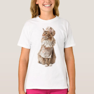 Chef Maine Coon Kat Bakker Kinderen T-shirt
