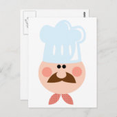 Chef Man Face Cartoon Logo Mascot Briefkaart (Voorkant / Achterkant)