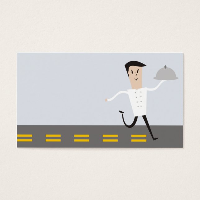 Chef masculin chef dôme platter de livraison de no (Devant)