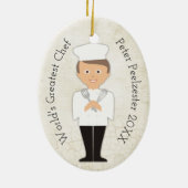 Chef masculin culinaire ornement de Noël (Dos)