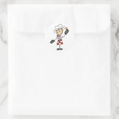 Chef Meisje met Houten Lepel Stickers (Tas)