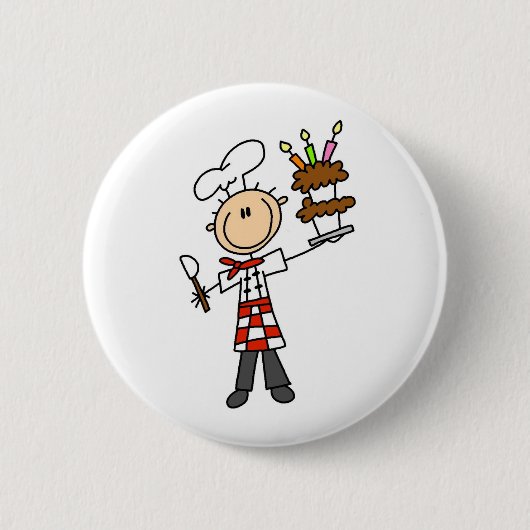 Chef met BIrthday Cake Button (Voorkant)