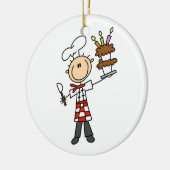 Chef met Birthday Cake Keramisch Ornament (Links)
