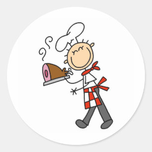 Chef met Bked Ham Stickers