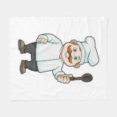 Chef met Chef's pet en soep lepel Fleece Deken (Voorkant (Horizontaal))