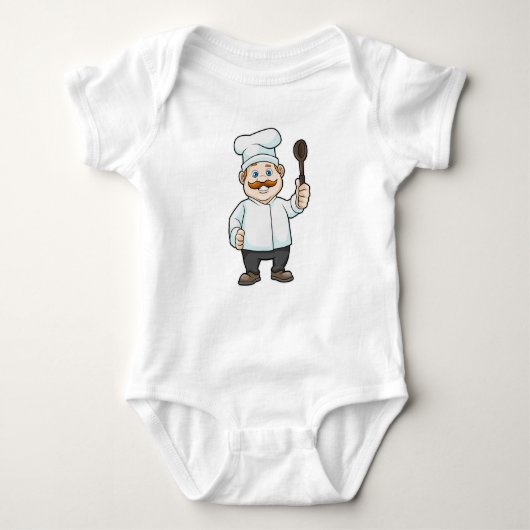 Chef met Chef's pet en soep lepel Romper (Voorkant)