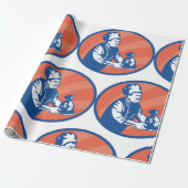 Chef met geldzak Restaurantfinanciën Cadeaupapier (Uitgerold)