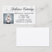 Chef met mes | Marmer Visitekaartje (Voorkant / Achterkant)